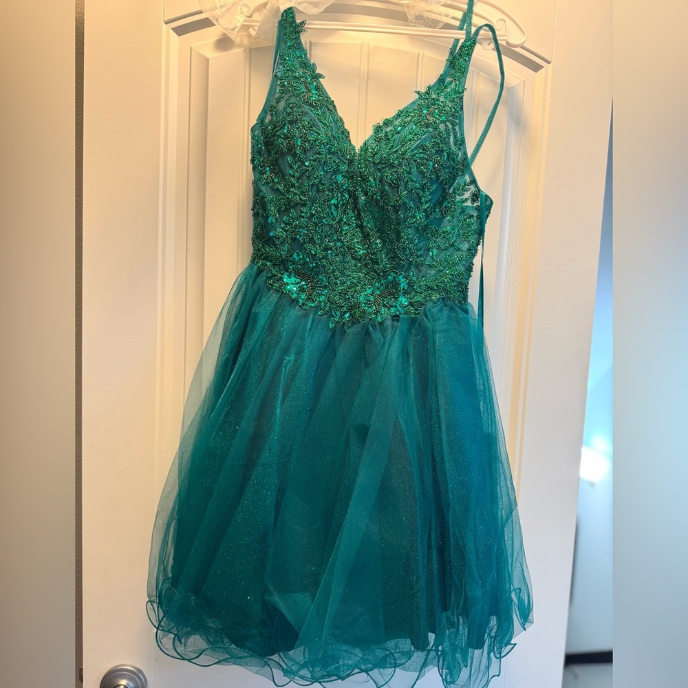 May Queen Glitter A-Line Short Dress